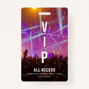 Individuelles VIP All Access Pass Konzert Ausweis