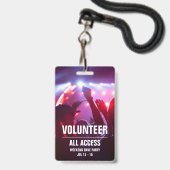 Individuelles Volunteer All Access Concept Pass Ab Ausweis (Vorderseite mit Schlüsselband)