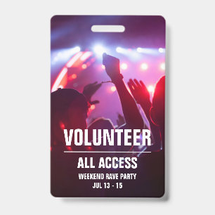 Individuelles Volunteer All Access Concept Pass Ab Ausweis