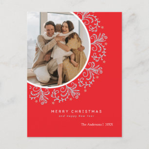 Individuelles Weihnachts- und Neujahrsfoto Feiertagspostkarte