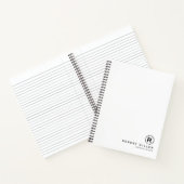 Individuelles weißes und schwarzes Monogramm Initi Notizblock (Innenseite)