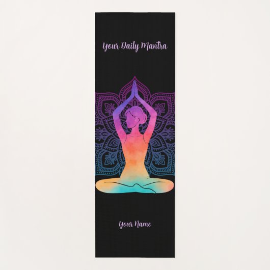 Individuelles Yogamatte mit Namen & Mantra (Vorderseite)