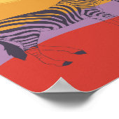 Individuelles zebra modernes, helles Safari-Poster Poster (Ecke)