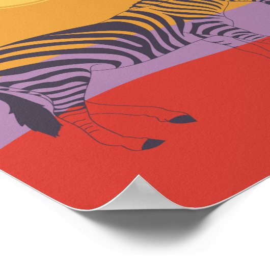 Individuelles zebra modernes, helles Safari-Poster Poster (Ecke)