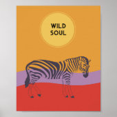 Individuelles zebra modernes, helles Safari-Poster Poster (Vorne)