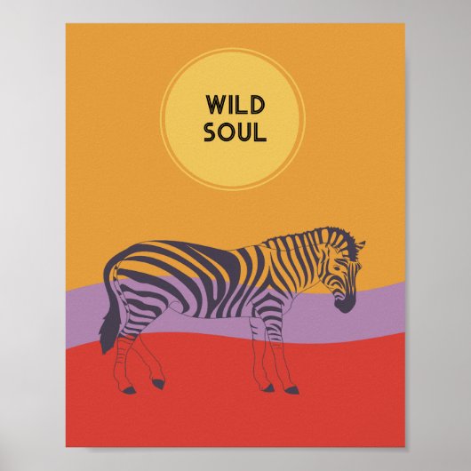 Individuelles zebra modernes, helles Safari-Poster Poster (Vorne)