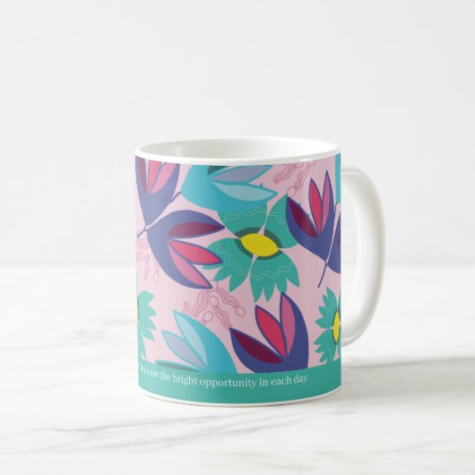 individuelles Zitat Blumengrün, zeitgenössisch Kro Kaffeetasse (VorderseiteRechts)