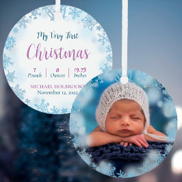 Individuelles zweiseitiges Baby's Very First Chris Ornament Aus Metall
