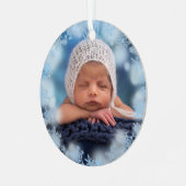 Individuelles zweiseitiges Baby's Very First Chris Ornament Aus Metall (Vorderseite links)