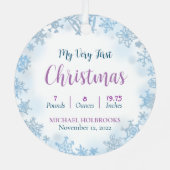 Individuelles zweiseitiges Baby's Very First Chris Ornament Aus Metall (Rückseite)