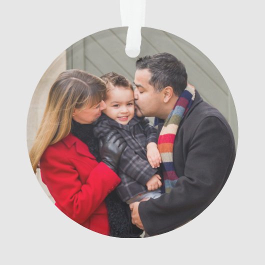 Individuelles zweiseitiges Foto Red Truck Weihnach Ornament (Rückseite)