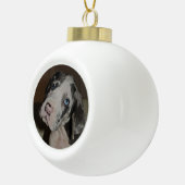 individuoder mit Dogge Keramik Kugel-Ornament (Rechts)
