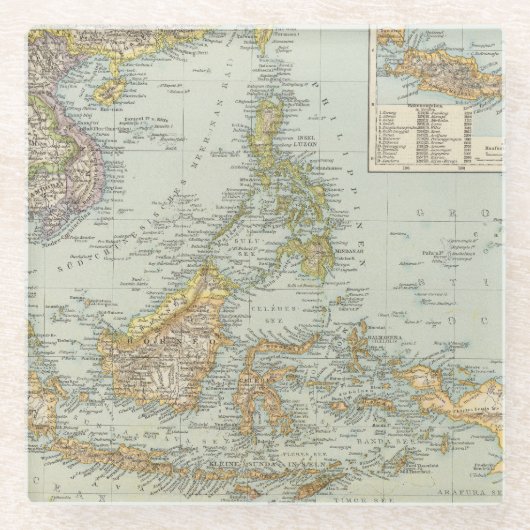 Indo China und Malaysian-Archipel Glasuntersetzer (Vorderseite)