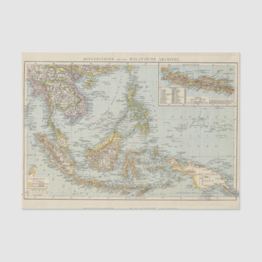 Indo China und Malaysian-Archipel Seidenpapier (Vorderseite)