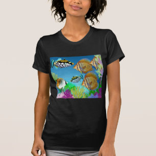 Indo pazifische Riff-Fisch-Damen-Petite T - Shirt