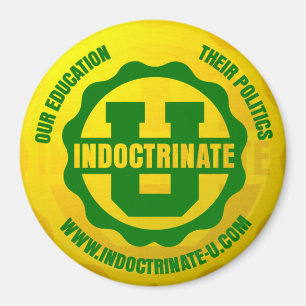 "Indoctrinate u-" Strahlungs-Logo-runder Magnet