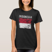 Indonesia Flag Distressed Men Women Kids Indonesia T-Shirt (Vorderseite)