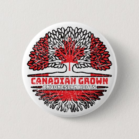 Indonesia Indonesian Canadian Canada Tree Roots Button (Vorderseite)