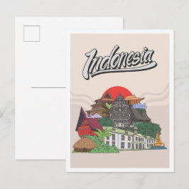Indonesia Travel Postkarte