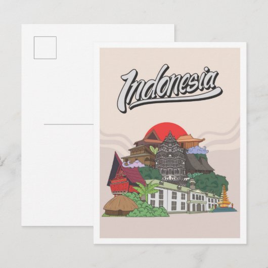 Indonesia Travel Postkarte (Vorne/Hinten)