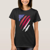 Indonesian American Patriot Grown Heart Flag Strip T-Shirt (Vorderseite)