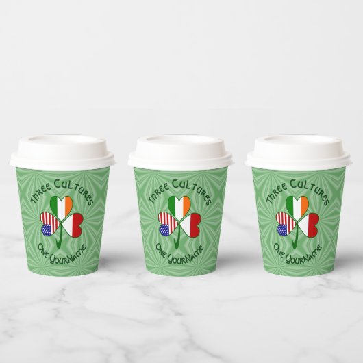 Indonesian Irish USA Shamrock Personalize Text Pappbecher (Multi)