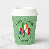 Indonesian Irish USA Shamrock Personalize Text Pappbecher (Rückseite)