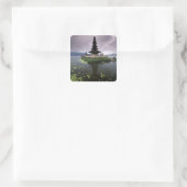 Indonesien, Bali, Ulun Danu Temple. Quadratischer Aufkleber (Tasche)