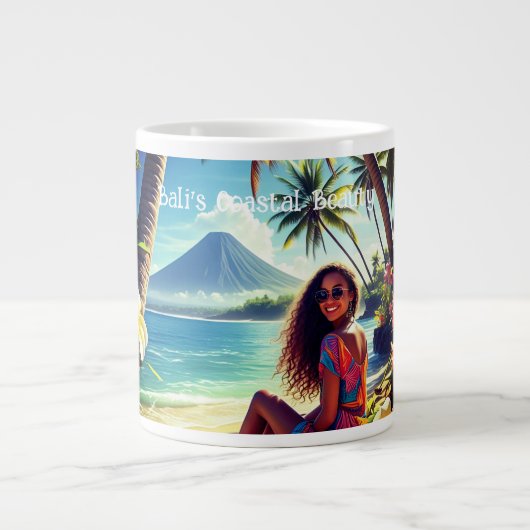 Indonesien, Balis Küstenhütte Jumbo-Tasse (Vorderseite)