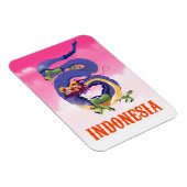Indonesien-Drache Retro-Reiseposter Magnet (Rechte Seite)