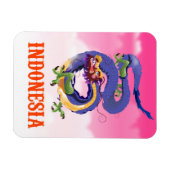 Indonesien-Drache Retro-Reiseposter Magnet (Horizontal)