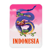 Indonesien-Drache Retro-Reiseposter Magnet (Vertikal)
