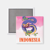 Indonesien Dragon Retroposter Magnet (Vorderseite/Rückseite)