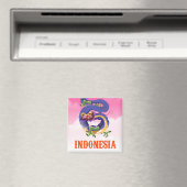 Indonesien Dragon Retroposter Magnet (In Situ (Geschirrspüler))