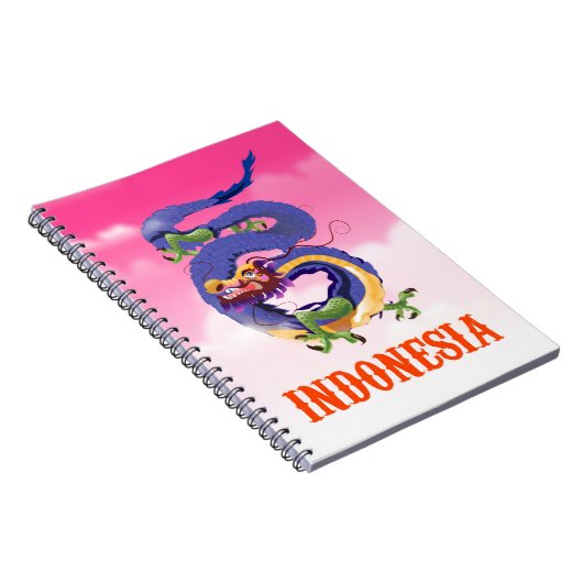 Indonesien Dragon Retroposter Notizblock (Rechte Seite)