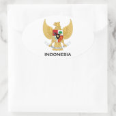 INDONESIEN - Emblem/Fahne/Wappen/Symbol Ovaler Aufkleber (Tasche)
