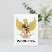 INDONESIEN - Emblem/Fahne/Wappen/Symbol Postkarte (Stehend Vorderseite)