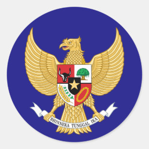 Indonesien-Emblem Runder Aufkleber