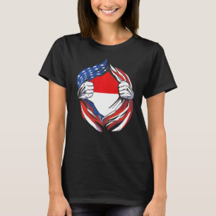 Indonesien Flag American Stolz auf mein indonesisc T-Shirt