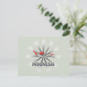 Indonesien Flag Map 2.0 Postkarte (Stehend Vorderseite)