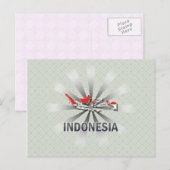 Indonesien Flag Map 2.0 Postkarte (Vorne/Hinten)