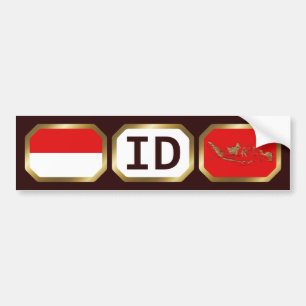 Indonesien-Flagge-Karte-Code-Aufkleber Autoaufkleber