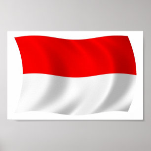 Indonesien-Flagge Poster Druck