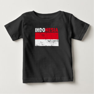 Indonesien-Flagge Vintage-T-Shirt Baby T-shirt