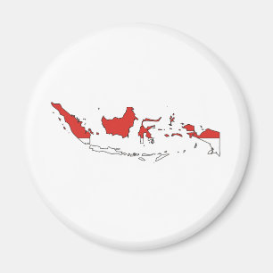 Indonesien-Flaggen-Karte Größengleich Magnet