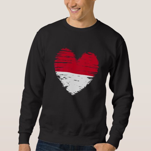 Indonesien Herz indonesische Flagge Indonesischer  Sweatshirt (Vorderseite)