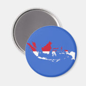 Indonesien ID, Jakarta, Flaggenkarte Magnet (Vorderseite/Rückseite)