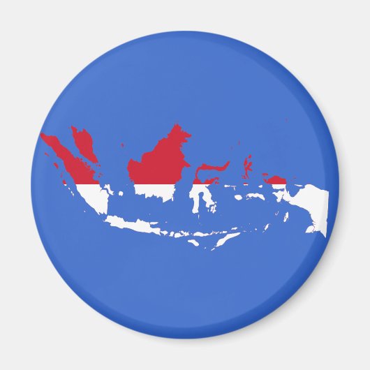 Indonesien ID, Jakarta, Flaggenkarte Magnet (Vorne)