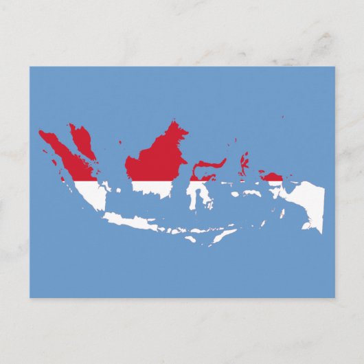 Indonesien ID, Jakarta, Flaggenkarte Postkarte (Vorderseite)