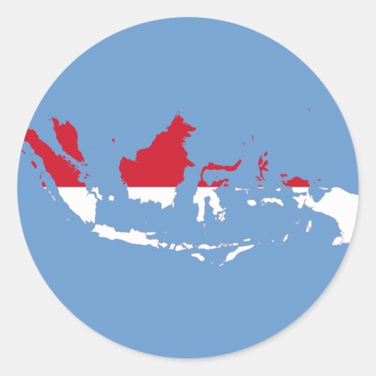 Indonesien ID, Jakarta, Flaggenkarte Runder Aufkleber (Vorderseite)